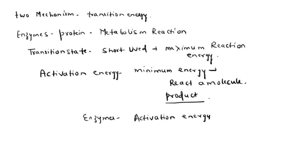 SOLVED Enzymes lower the activation energy of the transition state in