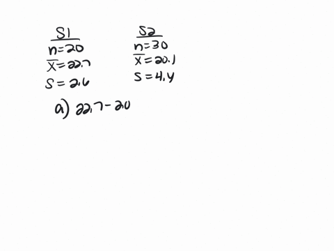 the-following-results-are-for-independent-random-samples-taken-from-two-populations-sample-1-sample-2-n1-20-n2-30-x1-227-x2-201-s1-26-s2-44-a-what-is-the-point-estimate-of-the-difference-bet-03637