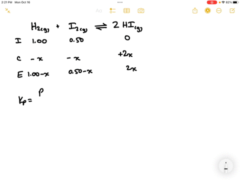 100-atm-of-h2-g-is-mixed-with-050-atm-of-i2-g-at-555-oc-and-the-following-reaction-is-allowed-to-come-to-equilibrium-h2gi2g2hig-kp546-what-are-the-equilibrium-pressures-of-h2g-i2g-and-higph2-11177