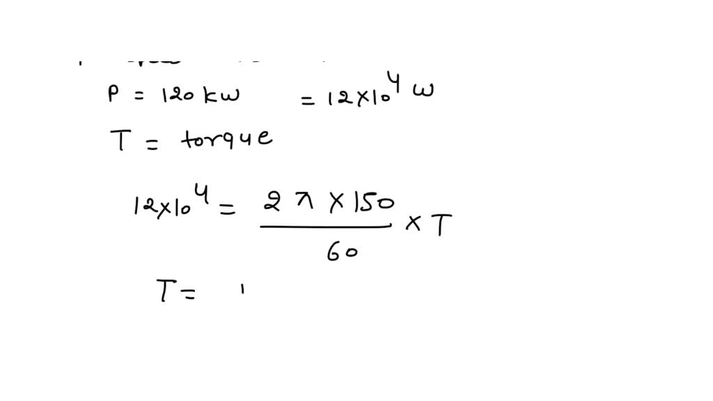 SOLVED A solid circular shaft of 100mm diameter is transmitting 120kW