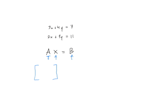 write-the-equations-3x-4y-7-2x-9y-11-in-the-matrix-equation-formsolye-the-following-simultaneous-linear-equations-using-matrix-inversion-method-26536