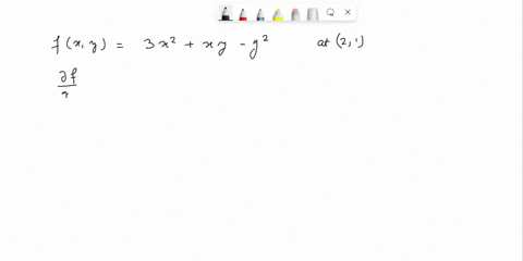 find-the-first-partial-derivatives-and-evaluate-at-the-given-point-fx-y-3x2xy-y2-at-point-21-00875