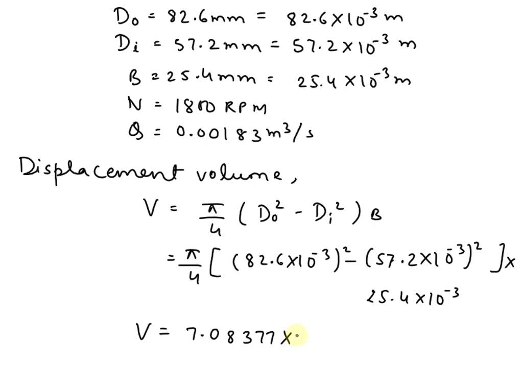 Solved A Gear Pump Has A Mm Outside Diameter A Mm Inside Diameter And A Mm Width