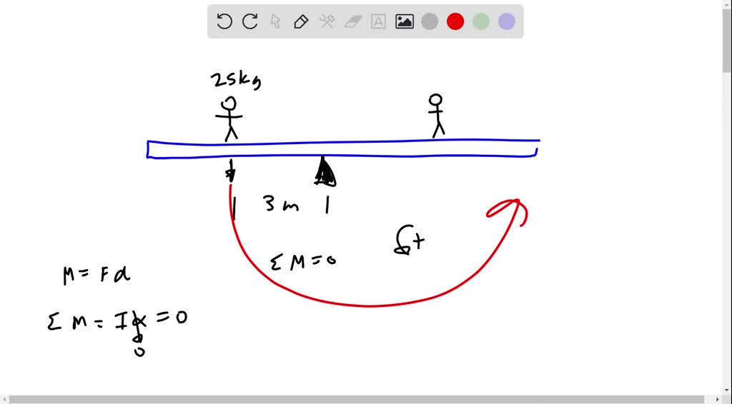 SOLVED A child with a mass of 25kg sits at a distance of 3m from the