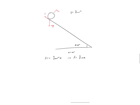 a-solid-sphere-is-released-from-rest-and-moves-down-a-slope-that-makes-an-angle-of-650-below-the-horizontal-a-what-minimum-value-must-the-coefficient-of-static-friction-have-between-the-slope-and-the