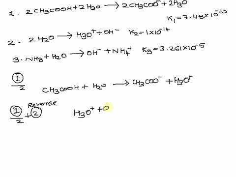 given-the-equilibrium-constants-for-the-equilibria-2h2ol-h3oaq-oh-aq-k-1-x10-14-2ch3coohaq-2h2ol-2ch3cooaq-2h3oaq-k-7489-x10-10-nh3aq-h2ol-oh-aq-nh4aq-k-3261-x10-5-determine-kc-for-the-follo-39172