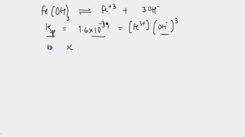 calculate-the-molar-mass-solubility-of-ferric-hydroxide-feoh3-ksp-for-feoh3-16x10-39-66058