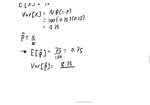 consider-drawing-a-random-sample-of-size-n-100-of-a-random-variable-x-that-has-a-bernoulli-distribution-with-probability-of-success-p-75-a-let-p-be-the-sample-proportion-that-is-the-sample-s-53332