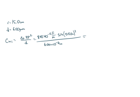 parallel-plate-capacitor-consists-of-two-circular-plates-of-radius-150-cm-separated-by-a-distance-of-600-um-a-120v-battery-is-used-to-charge-the-capacitor-and-then-disconnected-a-dielectric-12636