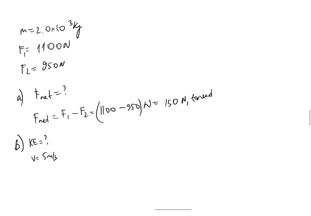 SOLVED: A 2.0 x 103 kg car accelerates from rest under the influence of