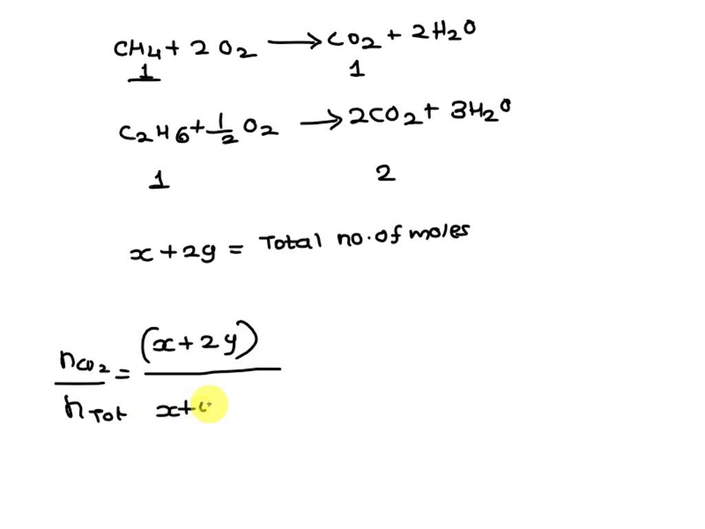 SOLVED A mixture of methane CH4 and ethane C2H6 is stored in