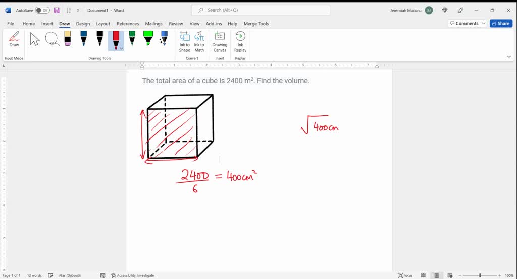 solved-the-total-area-of-a-cube-is-2400-m-2-find-the-volume