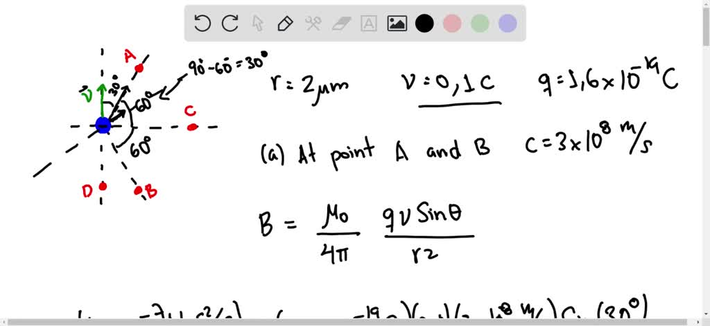 SOLVED: An Electron Moves At 0.100c As Shown In Fig. E28.3. Find The ...