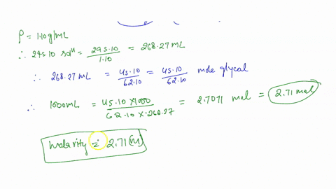a-4510-g-sample-of-ethylene-glycol-c2h6o2-is-dissolved-in-2500-g-of-water-at-250-c-determine-the-molarity-m-mole-fraction-of-ethylene-glycol-molality-m-percent-mass-to-volume-wv-percent-mass-40948