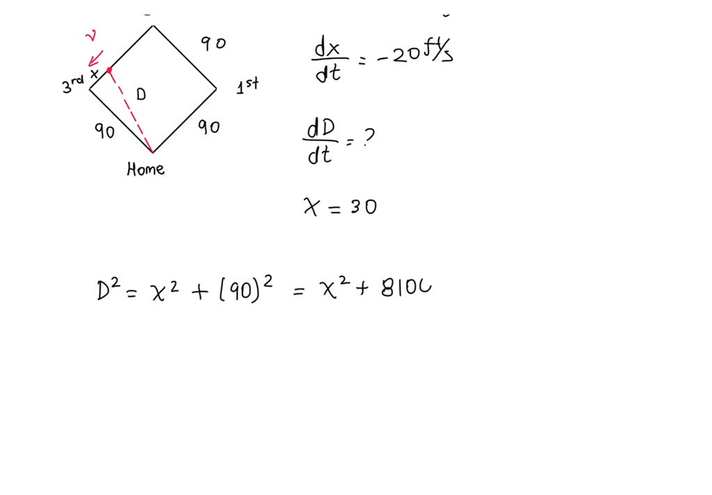 SOLVED A baseball player is running from the second based to the third
