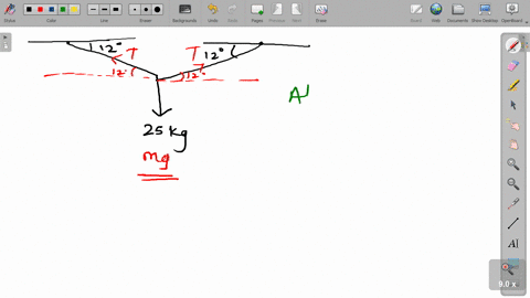 when-a-mass-of-25-kg-is-hung-from-the-middle-of-a-fixed-straight-aluminum-wire-the-wire-sags-to-make-an-angle-of-12i-with-the-horizontal-as-shown-in-fig-9-77-determine-the-radius-of-the-wire-69093