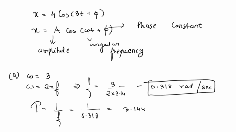the-displacement-of-a-particle-att-025-is-given-by-the-expression-x40-m-cos-30-pt-p-where-is-in-meters-and-t-is-in-seconds-determine-a-the-frequency-and-period-of-the-motion-b-the-amplitude-55176