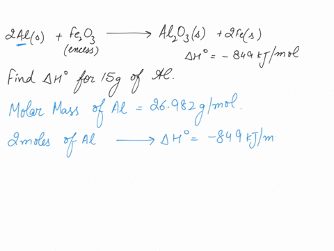 determine-the-heat-evolved-in-kj-when-150-g-of-aluminum-reacts-with-excess-iron-iii-oxide-is-this-reaction-endothermic-or-exothermic-show-your-work-2als-fe2o3s-al2o3s-2fes-ho-rxn-849-kjmol-46172