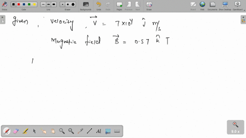 calculate-the-magnitude-and-direction-of-the-magnetic-force-on-an-electron-moving-with-a-velocity-of-70-104-j-ms-in-a-uniform-magnetic-field-of-057-k-t-24248