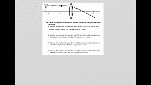 14. Use the figure above to construct ray diagrams and find...