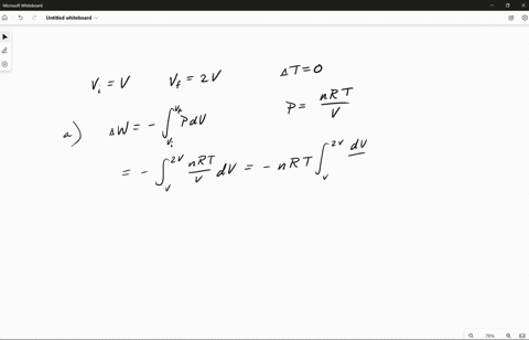 a-sample-of-an-ideal-gas-expands-isothermally-doubling-in-volume-a-show-that-the-work-done-on-the-gas-in-expanding-is-w-nrt-ln-2-b-because-the-internal-energy-eint-of-an-ideal-gas-depends-so-74557