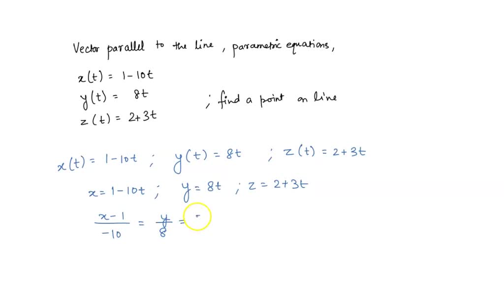 Solved Find A Vector Parallel To The Line Defined By The Parametric