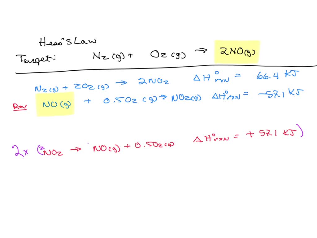 SOLVED Use Hess's Law and the thermochemical equations labelled 1 and 2 below, and their
