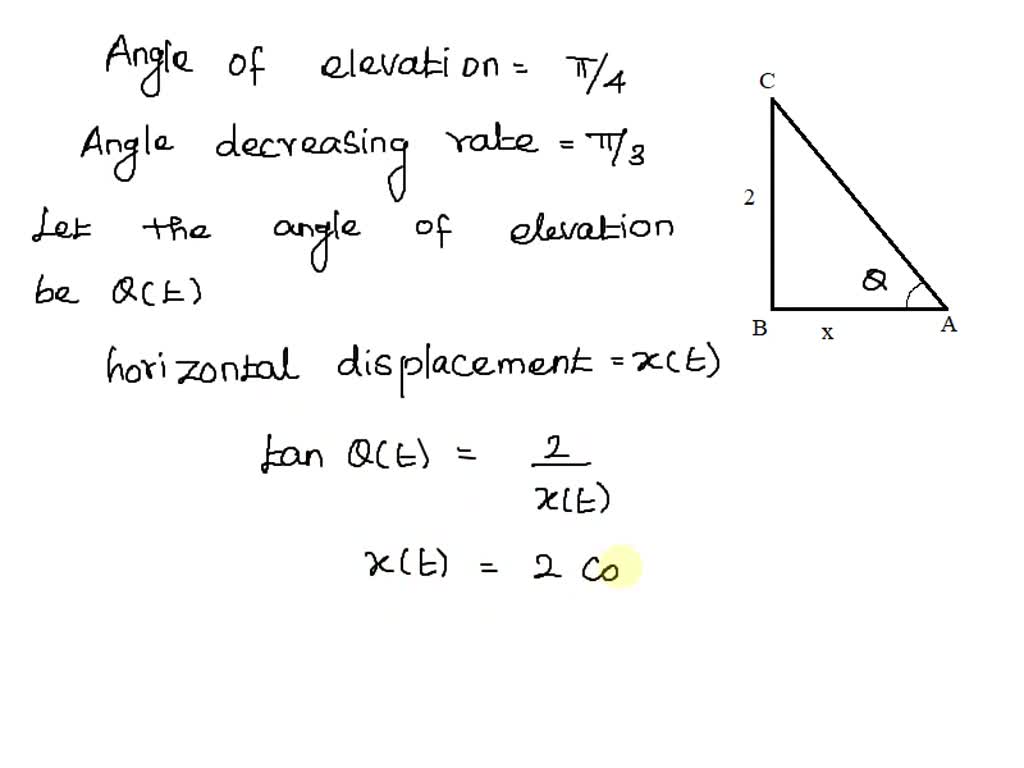 SOLVED: A plane flies horizontally at an altitude of 2 km and passes ...