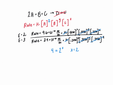 given-the-following-data-determine-the-rate-law-expression-and-the-value-of-the-rate-constant-for-the-reaction-2-a-b-c-d-e-experiment-a-b-c-initial-rate-020-m-020-m-020-m-24-10-6-m-min-1-040-71332