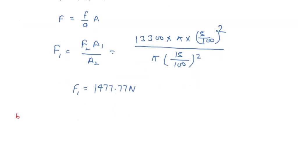 SOLVED A 15000 N car on a hydraulic lift rests on a cylinder with a