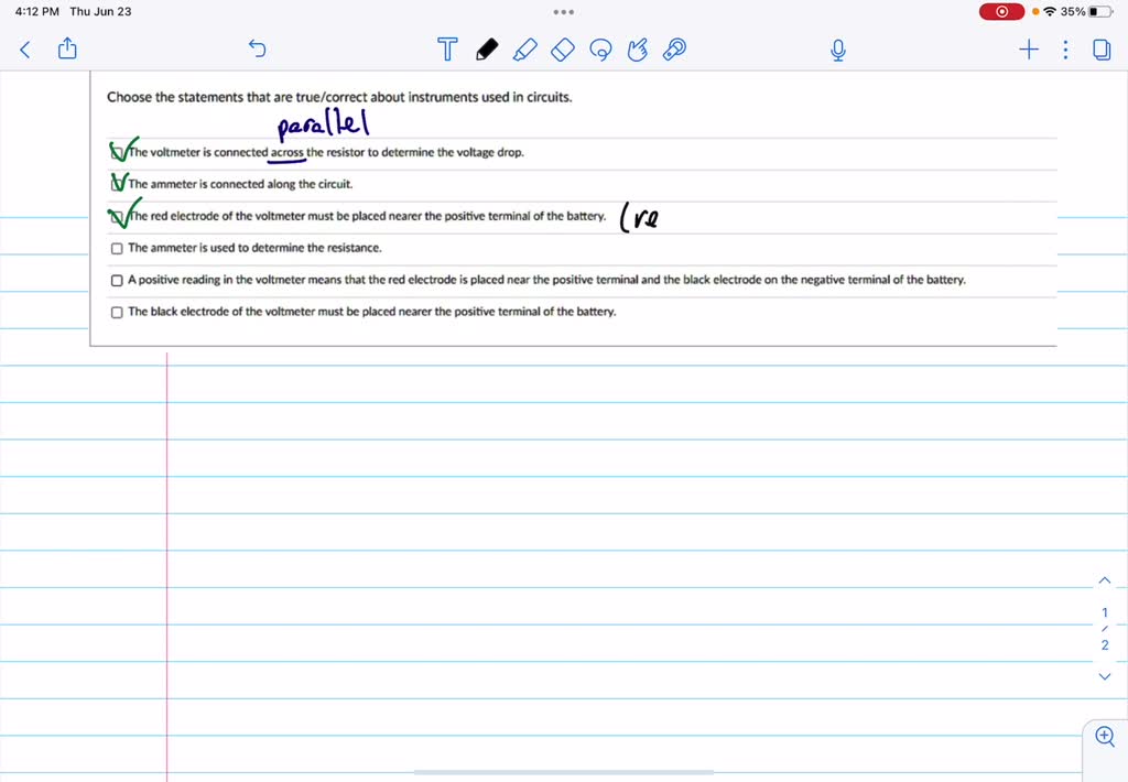 SOLVED Choose the statements that are true/correct about instruments