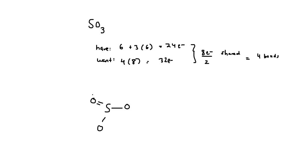 SOLVED: (b) Draw Lewis structure(s) for the sulfur trioxide molecule (𝐒 ...