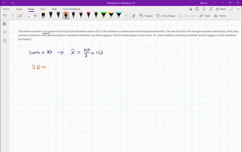 the-three-numbers-7914-have-sum-of-30-and-therefore-mean-of-0-use-software-t0-determine-the-standard-deviation-use-the-function-for-sample-standard-deviation-give-your-answer-precise-t0-two-60926