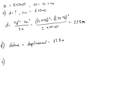 a-package-slides-across-a-frictionless-horizontal-surface-with-constant-acceleration-450-ms2-and-over-a-time-interval-reaches-a-final-velocity-of-124-ms-a-if-its-initial-velocity-is-620-ms-w-02704