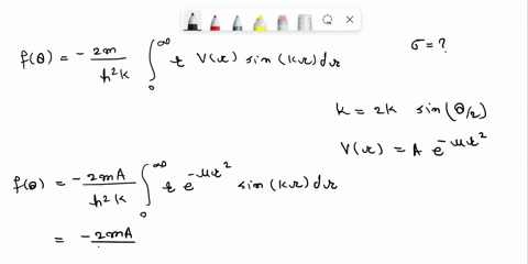 to-obtain-the-total-scattering-cross-section-we-first-compute-the-scattering-amplitude-f0-2m-rv-rjsinkrdr-hk-k-2ksin-_-where-substituting-gaussian-potential-of-the-form-v-r-ae-therefore-2ma-94353