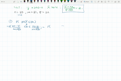 sample-of-size-80-will-be-drawn-from-population-with-mean-81-and-standard-deviation-22_-use-the-cumulative-normal-distribution-table-if-needed-part-of-2-find-the-probability-that-x-will-be-b-70066
