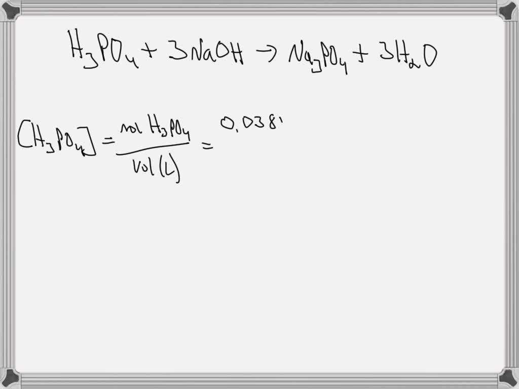 SOLVED During a titration, the following data were collected. A 20. mL portion of an H3PO4