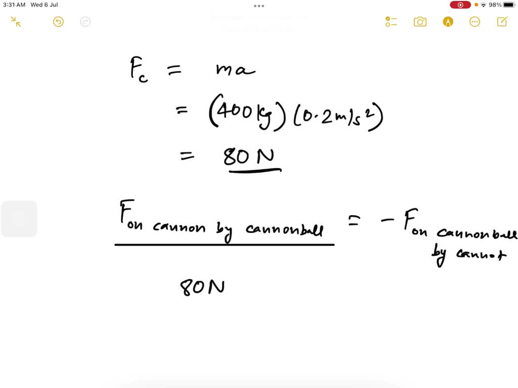 SOLVED '*Problem 4 A cannon barrel is 1.2 m long A cannonball (20 kg