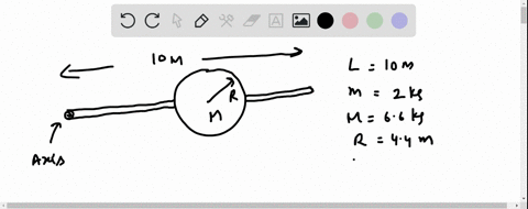 calculate-the-total-moment-of-inertia-of-the-object-consisting-of-thin-rod-of-length-l-10-m-and-mass-m-2kg-connected-to-a-uniform-disk-of-radiusr-44-mand-mass-m-66-kg-the-system-is-rotating-02572