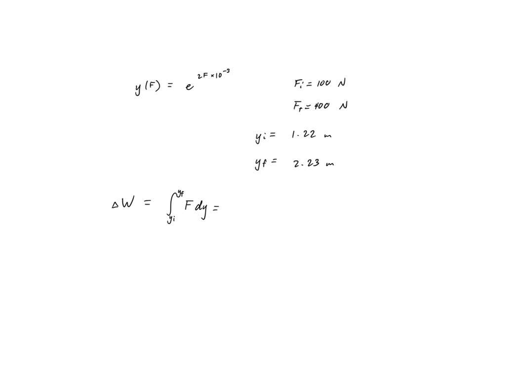 SOLVED The extension, ?, of a material with an applied force, ?, is given by ? = ??×2×10−3. a