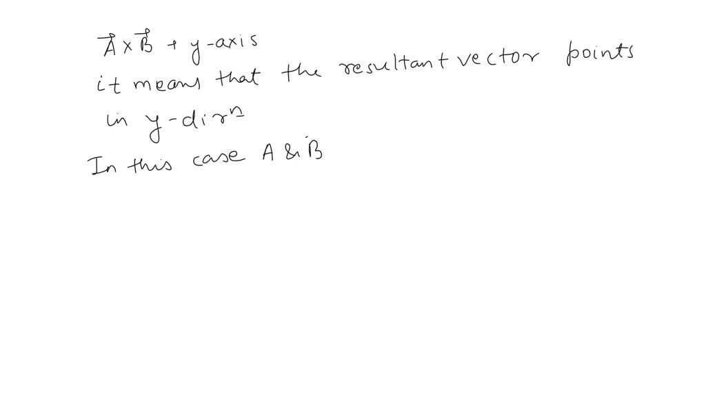 SOLVED: If Cross Product Of Vectors A×B Is Along Y-axis Then Vectors A ...