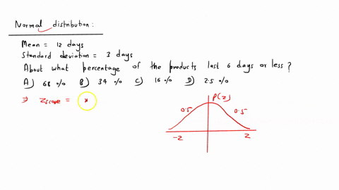 the-shelf-life-of-a-particular-dairy-product-is-normally-distributed-with-mean-of-12-days-and-a-standard-deviation-of-3-days-about-what-percent-of-the-products-last-6-days-or-less-a-68-b-34-03383