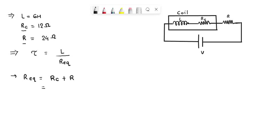 A 6.0 H coil whose resistance is 12 ohms is connected in series with a