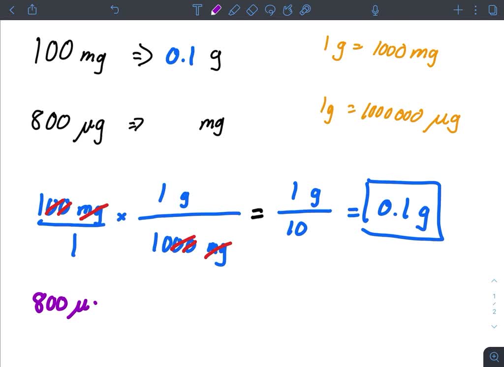SOLVED: Assessment Question 1 What is 0.75g as mg? Choose the correct