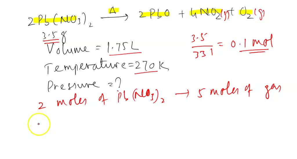 SOLVED: Chem A 3.50-g sample of lead(II) nitrate, Pb(NO3)2, with a ...