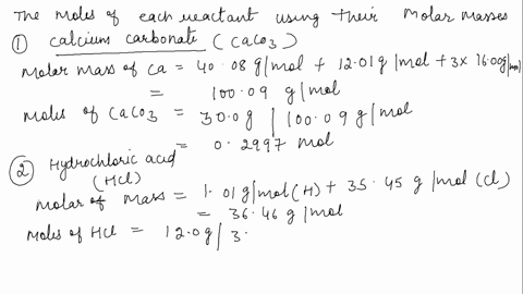 when-calcium-carbonate-is-added-to-hydrochloric-acid-calcium-chloride-carbon-dioxide-and-water-are-produced-caco3s2hclaqcacl2aqh2olco2g-how-many-grams-of-calcium-chloride-will-be-produced-wh-63744