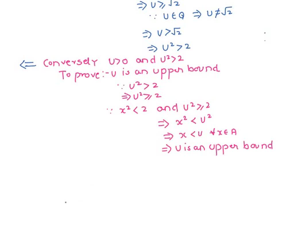 SOLVED Show that the set of rational numbers S = x ∈ Q x^2 ≤ 2 is a