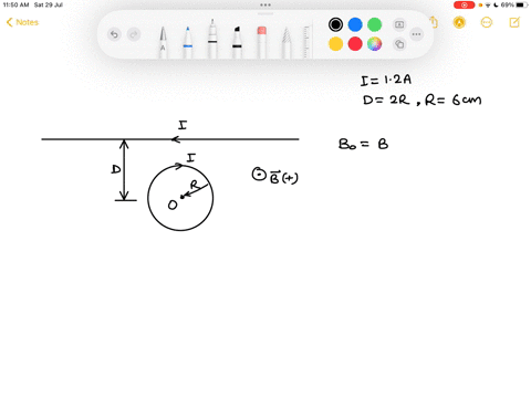 urgent-plzzz-a-circular-loop-of-radius-r-6cm-carries-a-current-i-12a-in-clockwise-an-shown-the-center-of-the-loop-is-at-a-distance-d-2r-from-a-long-straight-wire-which-also-carries-a-current-19301