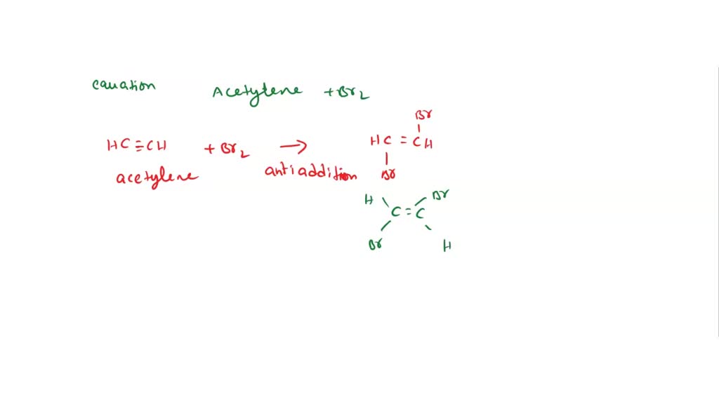 SOLVED 5. Write a chemical equation for the reaction of acetylene with