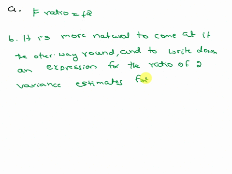 F Rasho Describe the similarities between an F-ratio and a t...